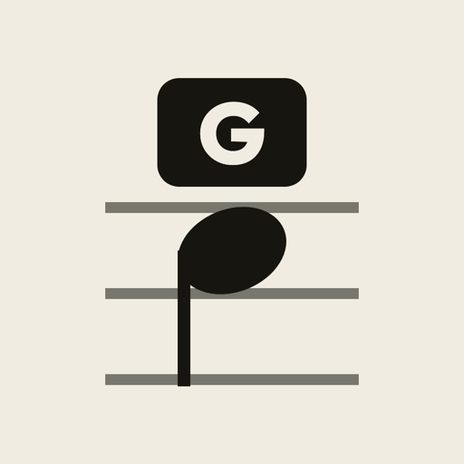 Note Names app icon: a note on a staff with a G tag above it